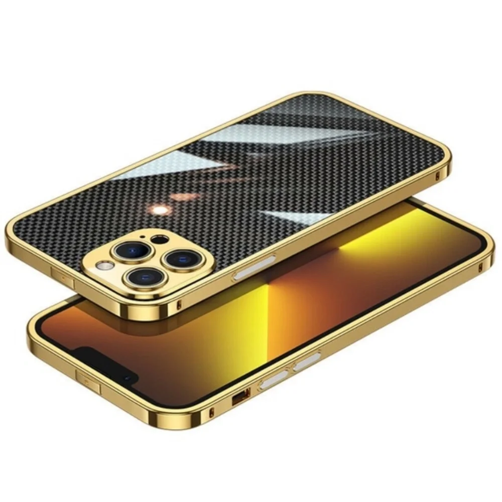 iPhone 13 Pro Max Metal Carbon Fiber Case